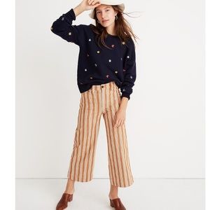Madewell Tall Emmett Wide-Leg Crop Pants in Stripe